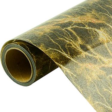 Imagem de KISSWILL Vinil de transferência de calor com glitter para camisetas, 25,4 cm por 1,5 m, padrão Lightning HTV Ferro em Vinil (Padrão de Relâmpago Amarelo)