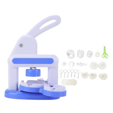Imagem de SPYMINNPOO Máquina de Fazer Botões, Kit de Prensa de crachá Manual Diy, Kit de Perfuração de crachá Com 36 Peças de Peças de Botão para Desenvolvimento de Habilidades Infantis (Azul)