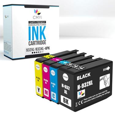 Imagem de CMYi Pacote combo de cartuchos de tinta 932XL 933XL para HP OfficeJet 6100 - H611a, 6600-H711a, 6600-H711g, 6700-H711n, 7110-H812a, 7610, 7612, 7620 impressoras (1 preta, 1 Ciano, 1 Magro enta, 1