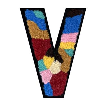 Imagem de Patch de letra de chenille camuflado de 15 cm para jaquetas Letterman - Aplique bordado do alfabeto para universitário, moletons com capuz, bolsas, jeans - decoração e presente de roupas DIY (1 peça