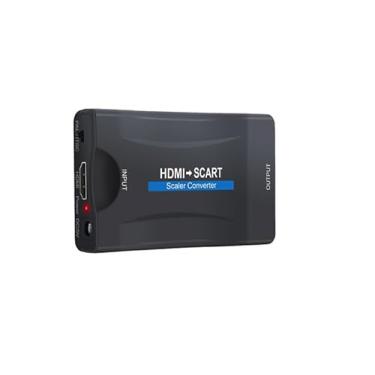 Imagem de HBFQMDJLX HDMI to SCART Converter, 1080p HD Resolution, NTSC PAL Compatible, Plug and Play,Applicable to PS3/ Set-top Box/DVD/TV