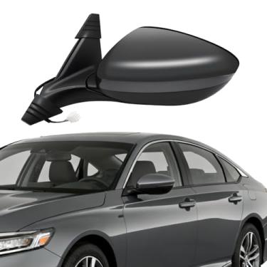 Imagem de Jecoupoon Conjunto de espelho lateral esquerdo do motorista compatível com Accord LX Sport 1.5T 2018-2022 Espelho de porta lateral não aquecido HO1320328 76258-TVA-A02 Cinza (3 pinos)