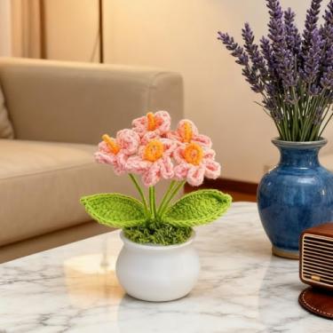 Imagem de Arranjo de flores rosa feitas à mão em vaso, decoração de mesa de flores macias, detalhes florais artesanais para casa e escritório