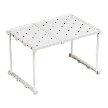 Imagem de MotiveTech Organizador de Armário, Prateleira de Guarda-Roupa, Prateleira Ajustável e Empilhável para Despensa, Organizador de Pratos para Casa, 35cm to 55cm X 35cm