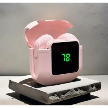 Imagem de Fone Bluetooth 5.3 TWS Hi-Fi com Display LED – Potência, Estilo e Bateria que Não Te Deixa na Mão! (Rosa)