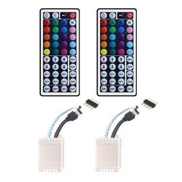 Imagem de Kit 2 Controles Rgb 44 teclas para Fita Led 5050 3528 + 2 Central Controladora Controlador + Conector 4 Vias Pinos