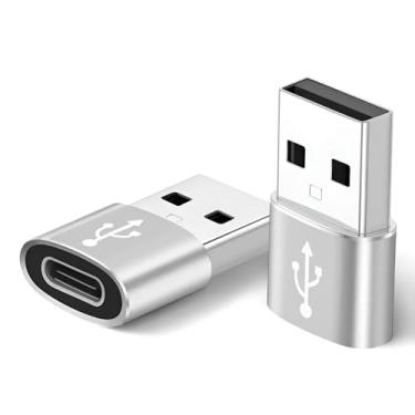 Imagem de Kit 2 Adaptadores Tipo C Otg Usb Para Pendrive Celular Prateado