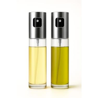 Imagem de Kit 2 Borrifadores Premium para Cozinha – Vidro e plástico 100 ml | Spray Ajustável para Azeite, Óleo e Temperos | Cores Sortidas (Dourado, Rosé e Prata)