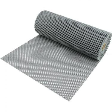 Imagem de Kit 2 Forros PVC para Gavetas e Armários de Cozinha e Geladeira - Forro para Armário de Cozinha Antiderrapante Tapete - Rolo 30x460cm (Cinza)