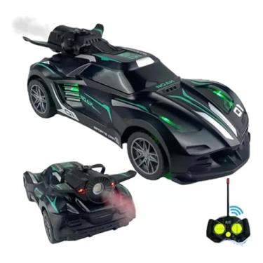 Imagem de Carrinho de Controle Remoto com Luzes LED, Solta Fumaça, Recarregável, Design Futurista, Efeitos Luminosos