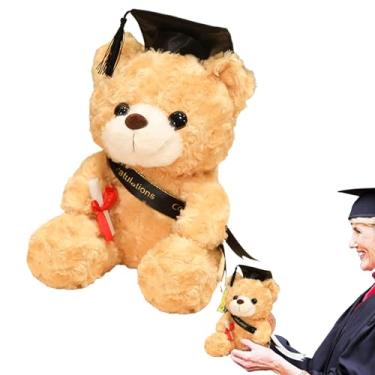 Imagem de Urso de graduação, urso de graduação da turma de 2022 com boné preto, bicho de pelúcia com boné de graduação, para graduados universitários do ensino médio