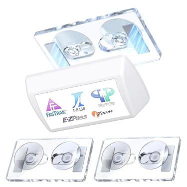 Imagem de ESVNE Suporte EZ Pass para para-brisa pacote com 2 - ventosa super forte e ímãs N52 ultra seguros - Serve em: EZ Pass Mini, iPass, SunPass, Fastrak - Transferência fácil com zero resíduo