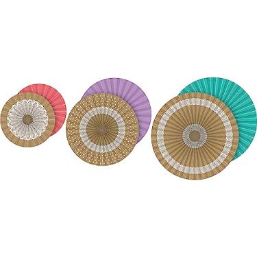 Imagem de Leques de papel para pendurar em juta chiques Shabby