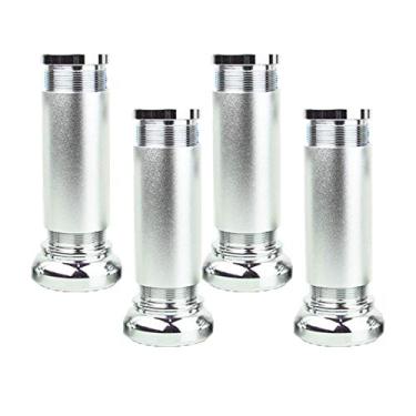 Imagem de Pernas de móveis de metal regulação dupla pernas de mesa pés de liga de alumínio pés de substituição de móveis pernas de sofá pernas de sofá mesa pernas armários de cama elevadores, 4 peças, prata (8