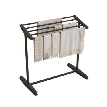 Imagem de Hhsdyl Varal de Roupas – Secador de Roupa Interior e Exterior, Cabide Dobrável, Suporte Suspenso, Prateleira para Roupas e Sapatos, Barra de Armazenamento de Roupa,Black,One story A