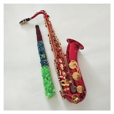 Imagem de Saxofone Tenor Vermelho Profissional B Sax Tenor Plano Instrumento Musical com Bocal