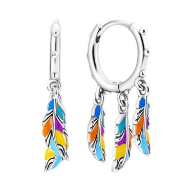 Imagem de Brinco de argola de prata 925 para mulheres pendientes lua sol brincos