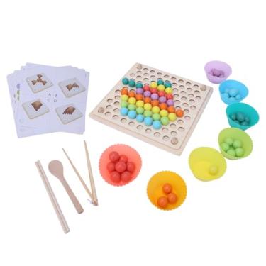 Imagem de Naroote Crianças Clipe de Madeira Contas Quebra-cabeça Jogo de Correspondência para o Desenvolvimento do Pensamento Lógico Brinquedo Educativo Ecológico para Mais de 3 Anos de Idade