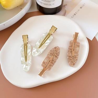 Imagem de 4 peças de grampos de cabelo liso sem vincos e antiderrapantes para estilo diário, salão de maquiagem, decoração de cabelo para mulheres e meninas (cor 1)