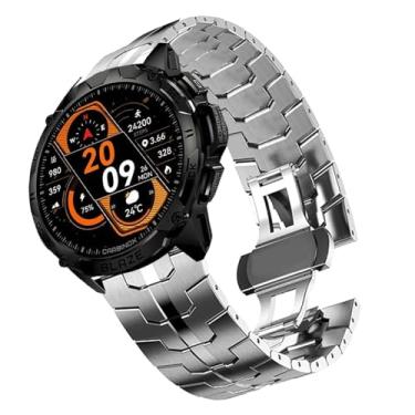 Imagem de Compatível com pulseiras Carbinox Blaze, pulseira de metal de aço inoxidável de liberação rápida com fecho dobrável compatível com relógio inteligente Carbinox Blaze Round, Blaze S, Blaze Square