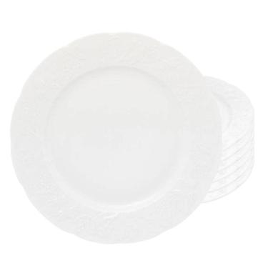 Imagem de Jogo De Pratos Fundo Kit 6 Pcs 22Cm Branco Limoges Vendange