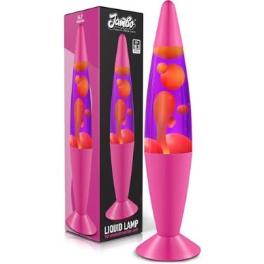Imagem de JAMBO Lâmpada líquida de 40,6 cm com cera que flui como lava, lâmpadas legais, relaxantes e divertidas, luzes noturnas para crianças, adultos, adolescentes (41 cm, base rosa, líquido roxo, cera