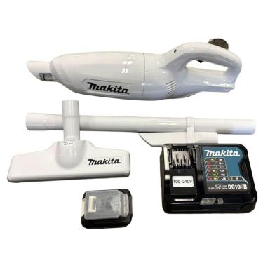 Imagem de Aspirador De Pó Portátil 12v Makita Cl106fdsaw Branco – Leve, Potente E Com Carregador Incluso