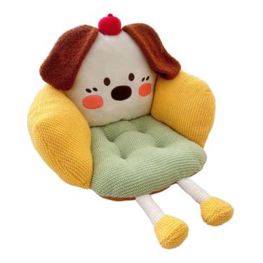 Imagem de Bothyi Almofada de assento fofa, antiderrapante, para sofá, com encosto e apoio de braços, ideal para uso no chão, em restaurantes e espaços pequenos, Apoio de Braço Amarelo