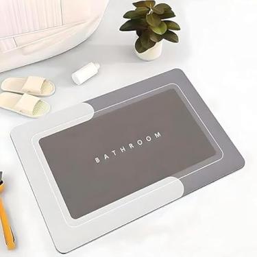 Imagem de Kit 2 Tapetes de Banheiro Super Absorventes Antiderrapantes | Secagem Rápida | Tapete Mágico para Box, Lavabo e Cozinha | Piso Sempre Seco