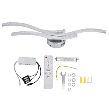 Imagem de Hyuduo Luz de Teto LED Em Forma de Onda, 3 Tubos de Lâmpada Com Controle Remoto para Iluminação Brilhante, Feita de Alumínio e Acrílico, Design Simples para Estudo, Escritório, Quarto,