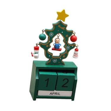 Imagem de oshhni Calendário do Advento de Madeira com Contagem Regressiva, Calendário Perpétuo de Natal, Decoração de Mesa para Quarto, Escritório, Casa e, Style D