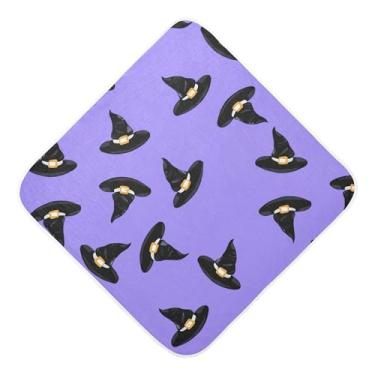 Imagem de Burbuja Chapéus de bruxa em lavanda toalha de banho para bebê - Toalha com capuz de musselina macia e absorvente para recém-nascido, 89 x 89 cm