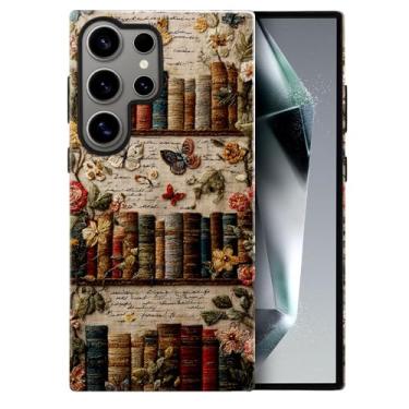 Imagem de heindiy Compatível com Samsung Galaxy S25 Ultra, capa brilhante, proteção total, à prova de choque, anti-arranhões, capa de TPU, capas para homem mulher - estante antiga