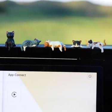 Imagem de Acessórios interiores de carro gato decorações de painel, conjunto de 5 enfeites de espelho retrovisor para decoração de painel de carro fofo para mulheres e meninas