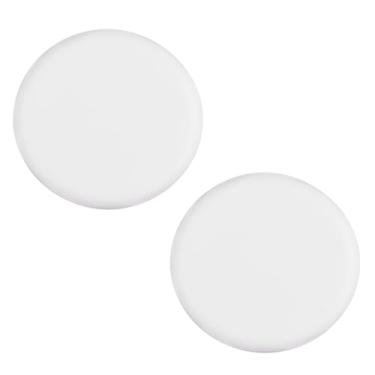 Imagem de UFURMATE Placa de cobertura de parede redonda, 2 peças, 2-1/5.1 cm, placas de plástico sem parafusos, capas elétricas adesivas para furos de parede, fios expostos (branco)