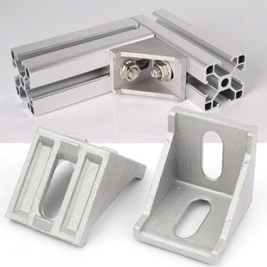 Imagem de 4 peças de liga de alumínio triangular ângulo direito suporte engrossado resistente conector hardware junta fixador, 28 x 28 x 20 mm