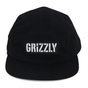 Imagem de Boné Grizzly Five Panel Camper OG Stamp - Preto-Unissex