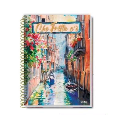 Imagem de Caderno Universitário Grande Luxo Bella 10 Matérias 160 Folhas Coleção 2026 Tamanho 20x27,5cm Pontos Turísticos (Canal de Veneza)