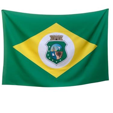 Imagem de Bandeira Decorativa do Ceará, Uso Interno/Externo, 150x100cm, Multicolorido, Tecido Oxford, Sublimação a Laser, Decoração