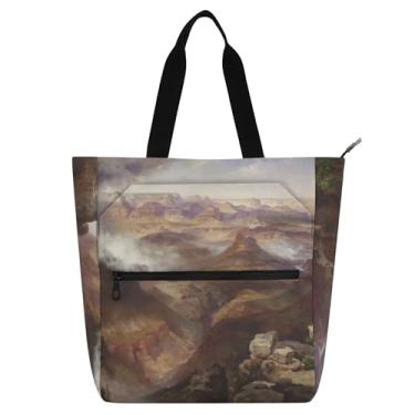 Imagem de GAIGEO Bolsa feminina Thomas Moran American Grand Canyon Colorado River, bolsa de trabalho, lona, escola, bolsa utilitária, bolsas infantis com compartimentos