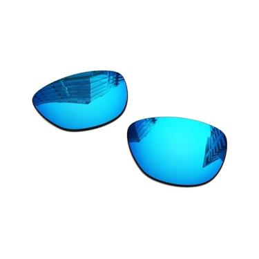 Imagem de Lentes de reposição polarizadas de 1,6 mm para óculos de sol RayBan Meta Skyler RW4010 52 mm, proteção UV, lente espelhada escura, peças de reparo e kit (azul gelo)
