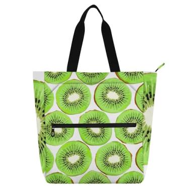 Imagem de GAIGEO Várias bolsas de trabalho de telha branca Kiwi para mulheres, bolsa escolar de lona, bolsas de professores com compartimentos