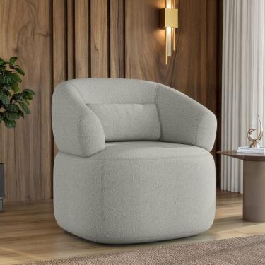 Imagem de Poltrona Duomo Madeira Eucalipto Boucle Just Time