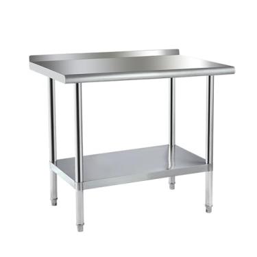 Imagem de LOERSS Mesa de aço inoxidável para preparação e trabalho, mesa de trabalho comercial resistente, mesa de trabalho de aço inoxidável, mesa de preparação de alimentos, mesa de metal de cozinha comercial