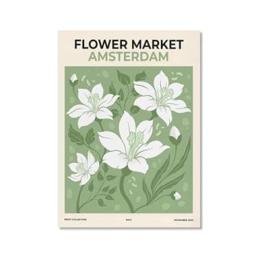 Imagem de Arte de parede verde sálvia Matisse William Morris Bauhaus Impressão floral abstrata Mercado de Flores Poster Picasso Estética Decoração de parede para sala de estar (SKU4,50.8x76.2 cm = (50x75cm