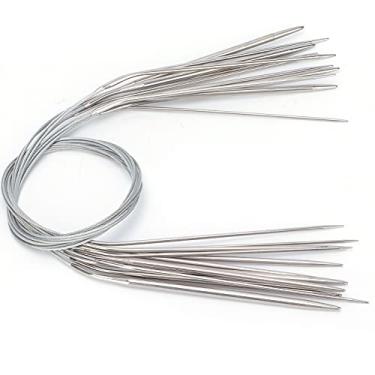 Imagem de Acouto Conjunto de tricô Circular Inoxidável Redondo Vários Tamanhos crochê tricô 11 Tamanhos de Pacote 1,5-5mm - Artes, Artesanato e costura/e crochê/ (120 cm/47,2 pol.)