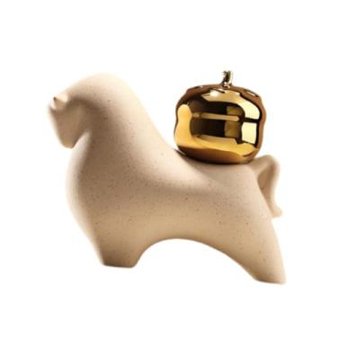 Imagem de MotiveTech Estatueta de Cavalo de Cerâmica, Decoração Feng Shui, Colecionável, Enfeite de Mesa Fofo, Escultura de Animal para Estante, Sala de Estar, de, Style D