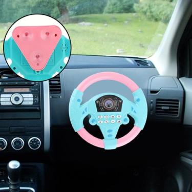 Imagem de Cosiki Brinquedo Interativo de Volante Copiloto Infantil Com Música Dinâmica para Desenvolvimento de Movimentos Corporais, Som de Carro e Ventosa para Idades de 1 a 3 Anos (Rosa e azul)