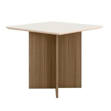 Imagem de Mesa de Jantar Helo 90cm Carvalho/Off White - Poliman - Poliman Móveis