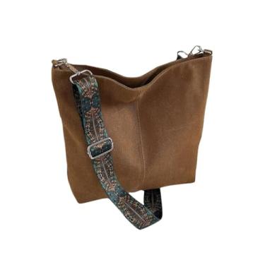 Imagem de RYZGOJV Sacola grande de lona de algodão super forte, bolsa de pano reutilizável para compras de supermercado, bolsa fashion para mulheres - marrom